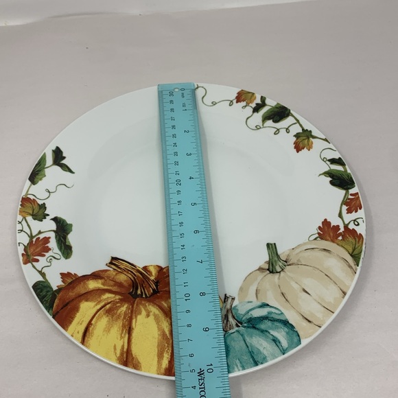 Royal Norfolk Stoneware Pumpkin Dinner Plates, 10.5 in. Thanksgiving themed - Picture 12 of 16